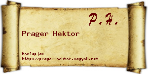 Prager Hektor névjegykártya